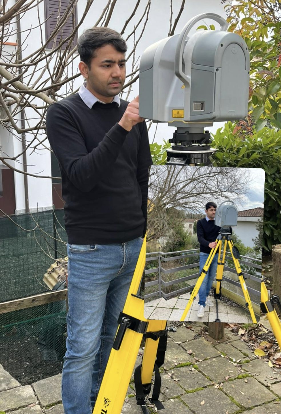 Usama on site with the Trimble TX8 laser scanner