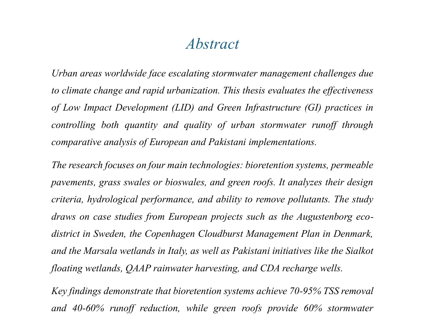 Abstract page of the thesis